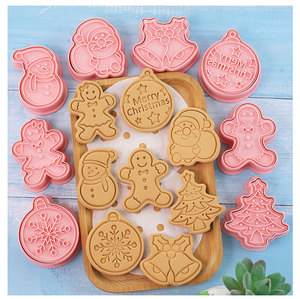 8 pièces/ensemble noël 3D <span class=keywords><strong>emporte</strong></span>-pièce ensemble moule Biscuit <span class=keywords><strong>Kit</strong></span> De Assar ménage qualité alimentaire cuisson Cookie timbre - Product Image 5