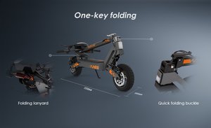 Scooter Eléctrico Plegable con Llantas de Vacío de 10 Pulgadas, Almacén en la UE, Velocidad Media, Autonomía de 55 km, Potente, para Adultos, Kukirin G2 - Product Image 5