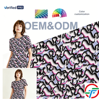 Tissu imprimé numérique à effet d'illusion optique, viscose respirante pour chemisier femme, couleur personnalisée