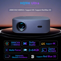 Everycom HQ9W Ultra Meilleure Box TV Android 14, Projecteur Vidéo LED HD, WiFi6, TV 4K/8K, Home Cinéma, Projecteur Intelligent Android 12
