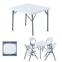 Kleiner Leichter Tragbarer Quadratischer Kunststoff-Klapptisch für Camping, Hotel, Bankett und Catering