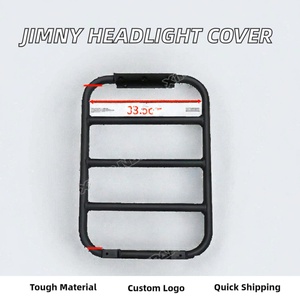 Couvre-phare en acier noir avec logo personnalisé, livraison rapide, pour Suzuki Jimny 2012+, accessoires extérieurs automobiles - Product Image 3