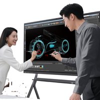 Pantalla Interactiva Inteligente EIBOARD de 75 Pulgadas, Montaje en Pared o Suelo, Móvil, 4K, Infrarroja, 20 Puntos Táctiles, Antideslumbrante, para Conferencias