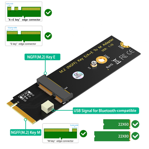 适用于M2 NGFF 2230/3030模块的英特尔AX200/AX201/AX210的<span class=keywords><strong>M</strong></span>.2 A + E密钥WiFi卡至<span class=keywords><strong>M</strong></span>.2密钥<span class=keywords><strong>M</strong></span>适配器卡 - Product Image 3