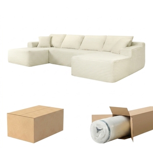 <span class=keywords><strong>Canapé</strong></span> modulaire en tissu peluche moderne et minimaliste, <span class=keywords><strong>canapé</strong></span> nuage surdimensionné en forme de U, compressé sous vide, livré en boîte pour salon - Product Image 4