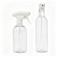 Bouteille de détergent liquide anti-fuite avec pulvérisateur 500 ml en PET transparent, flacon pulvérisateur à gâchette à fine brume en plastique pour salon de coiffure