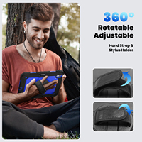Housse de tablette multifonctionnelle rotative à 360 degrés à 3 couches avec fente pour stylo avec étui pour tablette à bandoulière pour ipad Air 11 2024