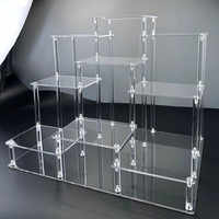 Petit Présentoir en Acrylique pour Parfum, Organisateur de Table, Support Élévateur Transparent en Acrylique pour Objets de Collection, Figurines et Rangement