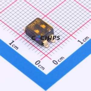 DSIC02TSGER DIP Switch SMD-4P,5.1x6mm Switch Single Pole Single Throw 2 2.54mm 25mA - Product Image 1