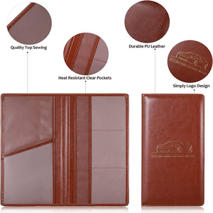 Organizador de Guantera de Cuero PU para Vehículos, Cartera de Viaje y Portadocumentos para Documentos de Matrícula y Seguro del Automóvil - Product Image 3