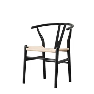 Modernes Design Nordic Style Cafe Lounge Stoff Massivholz Walnuss Stapelbar Y Back Esszimmer Wishbone Y Stühle