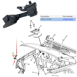 55395653AG Nuevo mecanismo de cierre inferior del capó para Jeep Wrangler JK 2007-2019 55395653AG Nuevo mecanismo de cierre inferior del capó - Product Image 2