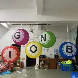 New Design Inflatable Balloon Multicolor Giant Ceiling Decoration Inflatable Bingo Ball Lighting Ball