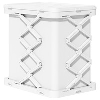 Armoire de rangement rectangulaire pliable de style nordique sans assemblage, boîte en plastique à plusieurs niveaux, bac de rangement multifonctionnel pour la maison