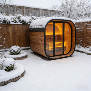 Sauna Tradicional de Vapor para Exteriores, de Madera de Abeto, Premium, Cuadrada, Negra, para 4-6 Personas - Product Image 3