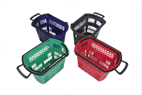 Panier de courses en plastique PP pour supermarché, 20L, 2 poignées, facile à transporter, vente en gros, Zhejiang 6+