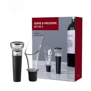 MUYI 2024 Juego de Regalo de Accesorios para Vino con Tapón <span class=keywords><strong>y</strong></span> Vertedor al Vacío de Silicona Ecológica de Grado Alimenticio - Product Image 1