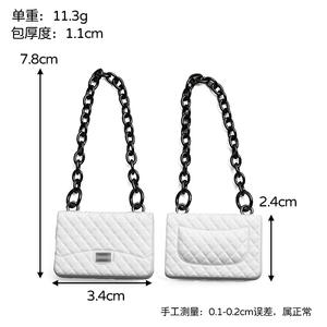 Groothandel Roze Miniature Designer Merklogo Lederen Tas Decoratie Telefoonhoesje Charms Sleutelhanger Poppenhuis DIY Knutselwerk - Product Image 2