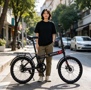 <span class=keywords><strong>Bicicleta</strong></span> Plegable Urbana de 20 Pulgadas para Adultos, <span class=keywords><strong>Bicicleta</strong></span> Ligera y Portátil para Desplazamientos Urbanos con Freno de Disco - Product Image 2