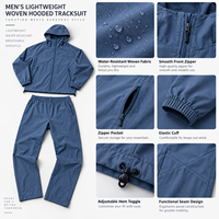 Ensemble de survêtement coupe-vent personnalisé pour homme : pantalon et veste athlétiques, séchage rapide, confortables pour l'entraînement, les activités de plein air et la course à pied