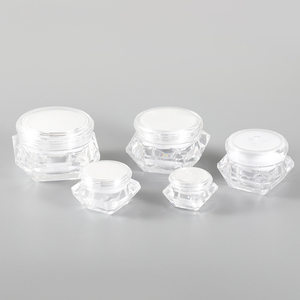 White Plastic Jar White Simple Diamond-Shape 20g Acrylic Plastic Skin Care Storage Container Empty Cosmetic Cream Jar