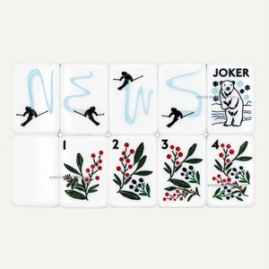 Jeu de Mahjong Américain 160 Tuiles Multicolores en Acrylique 5 Couches Gravées <span class=keywords><strong>Casse</strong></span>-<span class=keywords><strong>Noisette</strong></span> Arbre de Noël Cadeau de Fête Vente en Gros - Product Image 4