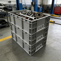 Boîte de manutention empilable en plastique, caisse de manutention en plastique, conteneur à parois droites, caisses d'expédition, personnalisation de la couleur et du logo