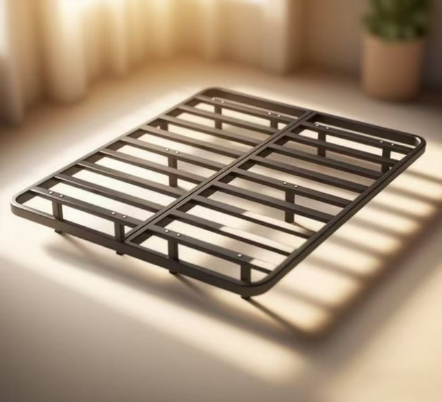 Internet Celebrity Luxury Metal Bed Frame Simple Suspension Design Durable Iron Bedside for Double Apartment Modern Style