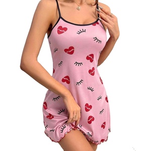 Chemise de nuit imprimée sexy et mignonne, vêtement confortable pour la maison, robe décontractée de style européen et américain pour femmes - Product Image 3