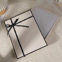 Boîte d'emballage rectangulaire à nœud, nouvelle, en matériaux recyclés, finition mate, simple, avec couverture supérieure et inférieure, pour chemise à manches courtes et foulard, personnalisable gratuitement
