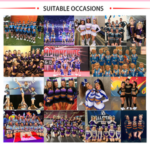 Tenues de cheerleading personnalisées assorties pour hommes et femmes, haut pour <span class=keywords><strong>homme</strong></span> et robe pour femme, en spandex haute élasticité, pour les performances des équipes All-Star - Product Image 6