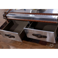 Table basse vintage industrielle rétro en aluminium fait main pour coffre de voiture, mobilier de salon et de maison