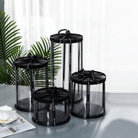 Boîtes à gâteaux personnalisées en plastique PET transparent recyclable à 3 niveaux de 6, 8, 10 et 12 pouces pour la présentation et le stockage de gâteaux, desserts et aliments
