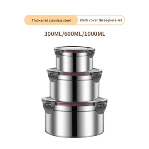 Wadah Penyimpanan Makanan Kedap Udara dari Baja Tahan Karat 304 dengan Tutup Anti Bocor Anti Lembab untuk Persiapan Makan Siang, Dapur, dan Berkemah - Product Image 6