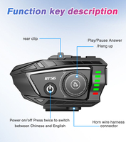 Headset helm BT56, Model baru untuk motor Headset nirkabel 1000mAh
