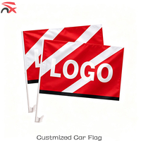 Drapeau de voiture personnalisé 30*45cm pour vitre latérale, installation facile, support à pince en plastique pour défilés extérieurs