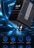 Chargeur mural multifonctionnel GaN PD20W à charge rapide avec câble, chargeur de téléphone portable de voyage à charge rapide avec deux câbles 20WT