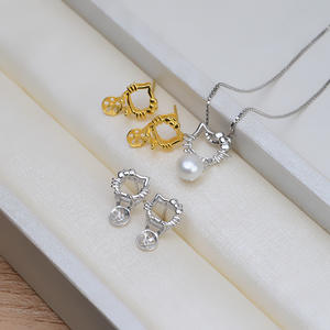 Soporte para Pendientes de Perlas DIY de Plata S925, Accesorio para Pendientes de Perlas para Bebés y Mujeres, Soporte Vacío de Moda 1006 - Product Image 1