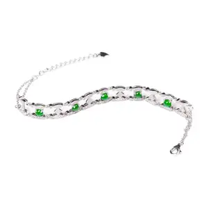 925 Sterling Silver Jade Zircon Fashion Jewelry Luxury Bracelets For Men Emerald Women Bangles