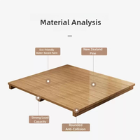 Cama de Plataforma Tatami de Madera Maciza, Cama Baja para Sala de Estar, Dormitorio, Casa de Huéspedes, Estilo Japonés, Cama de Madera Maciza Hecha a Medida