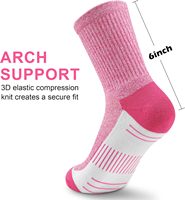 Chaussettes Crew pour femmes Chaussettes de compression rembourrées pour la randonnée athlétique