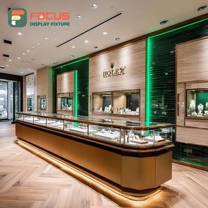 Vitrina de Exhibición de Joyería para Centro Comercial de Alta Visibilidad, Vitrina de Exhibición para Mostrador de Centro Comercial con Marco de Madera - Product Image 2