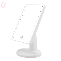 Miroir de maquillage cosmétique à LED avec rotation à 180 degrés, miroir de maquillage grossissant de bureau avec lumières personnalisées, best-seller