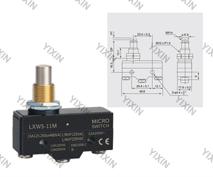 ไมโครลิมิตสวิตช์รุ่น LXW5 ซีรีส์ <span class=keywords><strong>Z</strong></span>-<span class=keywords><strong>15GQ22</strong></span>-<span class=keywords><strong>B</strong></span> แบบมีเทอร์มินัล จัดส่งรวดเร็ว ชนิดลูกกลิ้งแบบกดติดปล่อยดับ 1NO1NC SPDT วัสดุพลาสติก - Product Image 2