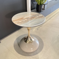 Table console moderne et durable en dalle de quartz pour salon, table basse avec étagère de balcon