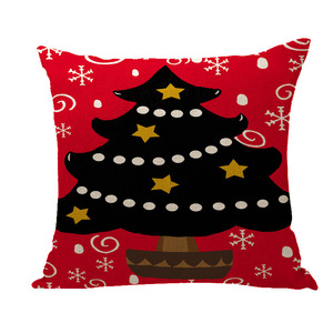 Christmas Pillowcases Square Linen Cotton Christmas Tree Pattern Home Decor <b>Cushion</b> <b>Cover</b> - Product Image 4