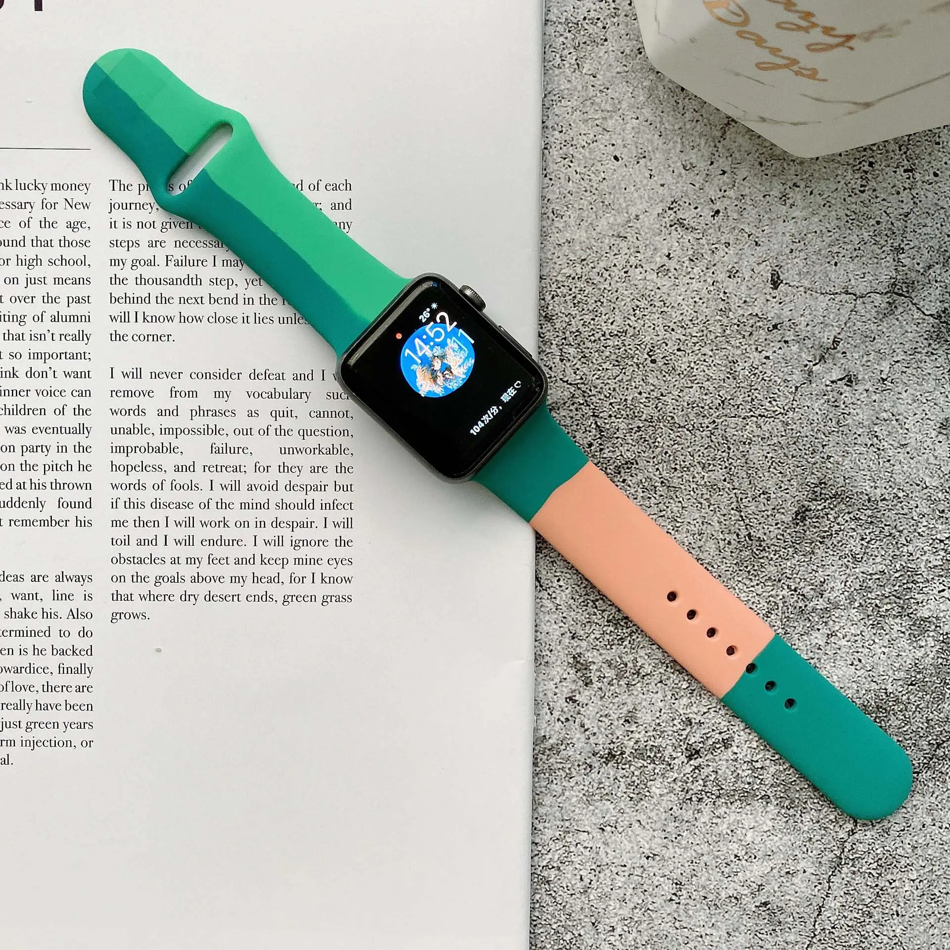 Newest 3 Colors Matching Sport Silicone Watch Strap for Apple Watch series 1 2 3 4 5 6 SE