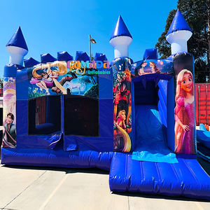 Château gonflable commercial bleu et blanc, glissière combinée château de la reine des glaces, pour enfants - Product Image 5