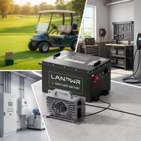 Chargeur rapide pour batterie de chariot de golf à semi-conducteurs 51,2 V 105 Ah pour équipement électrique de chariot de golf, stockage solaire domestique, entrepôt UE/US