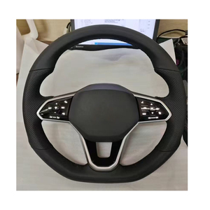 Volante de cuero medio perforado <span class=keywords><strong>R</strong></span> <span class=keywords><strong>Line</strong></span> Golf 8 para VW Volkswagen Golf 8 MK8 8R <span class=keywords><strong>R</strong></span> Gti Gtd Jetta Tiguan Polo Passat CC B7 B8 - Product Image 1